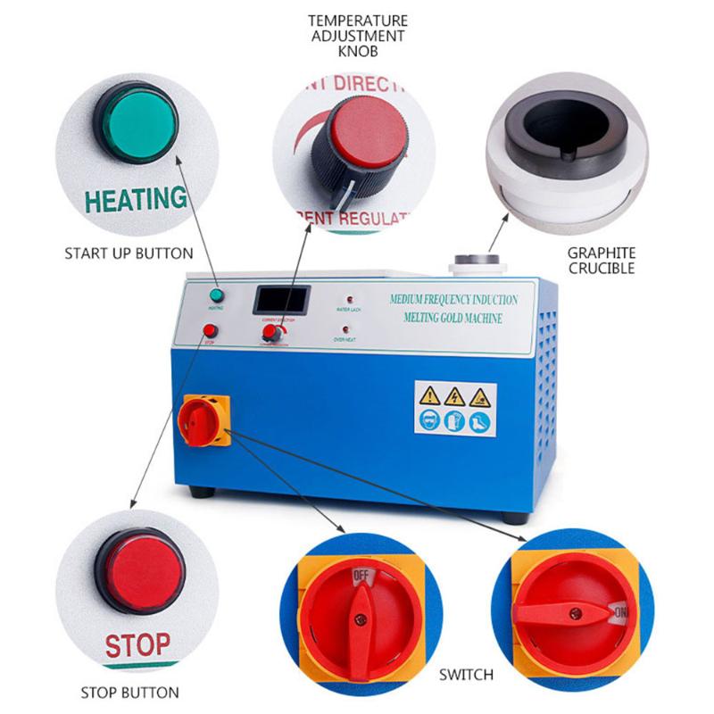 Power Tool Sets 2KG Medium Frequency Induction Gold Melting Machine Graphite Crucible Small Heating For Gold, Silver
Power Tool Sets 2KG Medium Frequency Induction Gold Melting Machine Graphite Crucible Small Heating For Gold, Silver