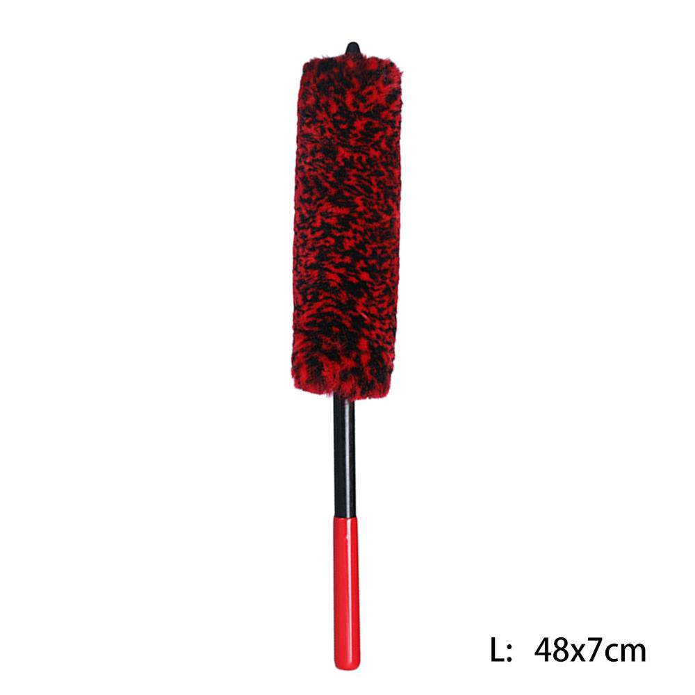 Auto Car Wheel Hub Cleaning Brush Flexible Long Handle Premium Wool Car Rim Brushes Soft Fiber Tire Cleaning Brush Tools
