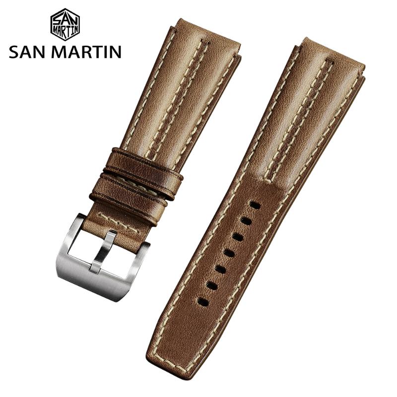 San Martin Watch Band Leather Strap 22mm TUNA 003 Accessories Bands Stainless Steel Buckle Parts, Black;brown
San Martin Watch Band Leather Strap 22mm TUNA 003 Accessories Bands Stainless Steel Buckle Parts, Black;brown