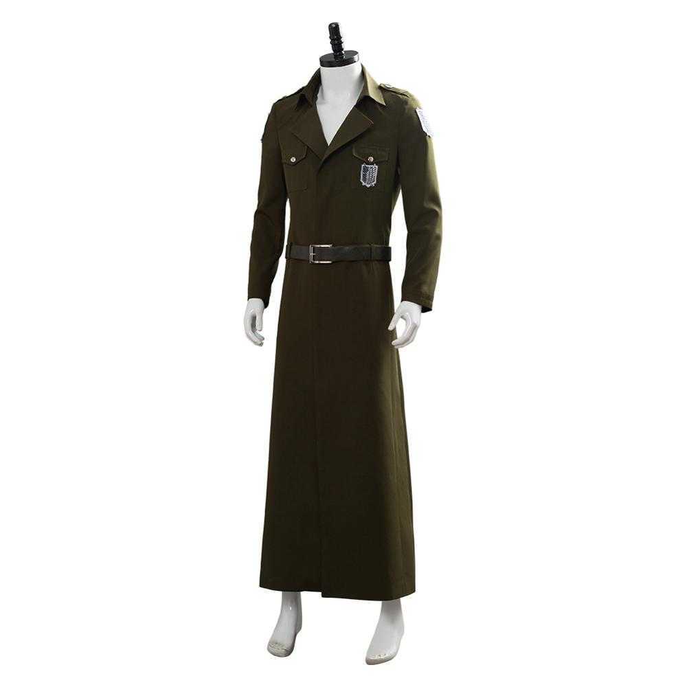 Attack on Titan Cosplay Levi Costume Scouting Legion Soldier Coat Trench Jacket Adult Men Halloween Carnival Clothing Y0913