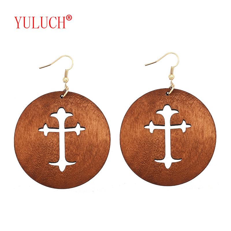 Dangle & Chandelier YULUCH 2021 Religious Style Wooden Round Cutout Cross Pendant For Retro Fashion Woman Earrings Jewelry Accessories Gift
Dangle & Chandelier YULUCH 2021 Religious Style Wooden Round Cutout Cross Pendant For Retro Fashion Woman Earrings Jewelry Accessories Gift
