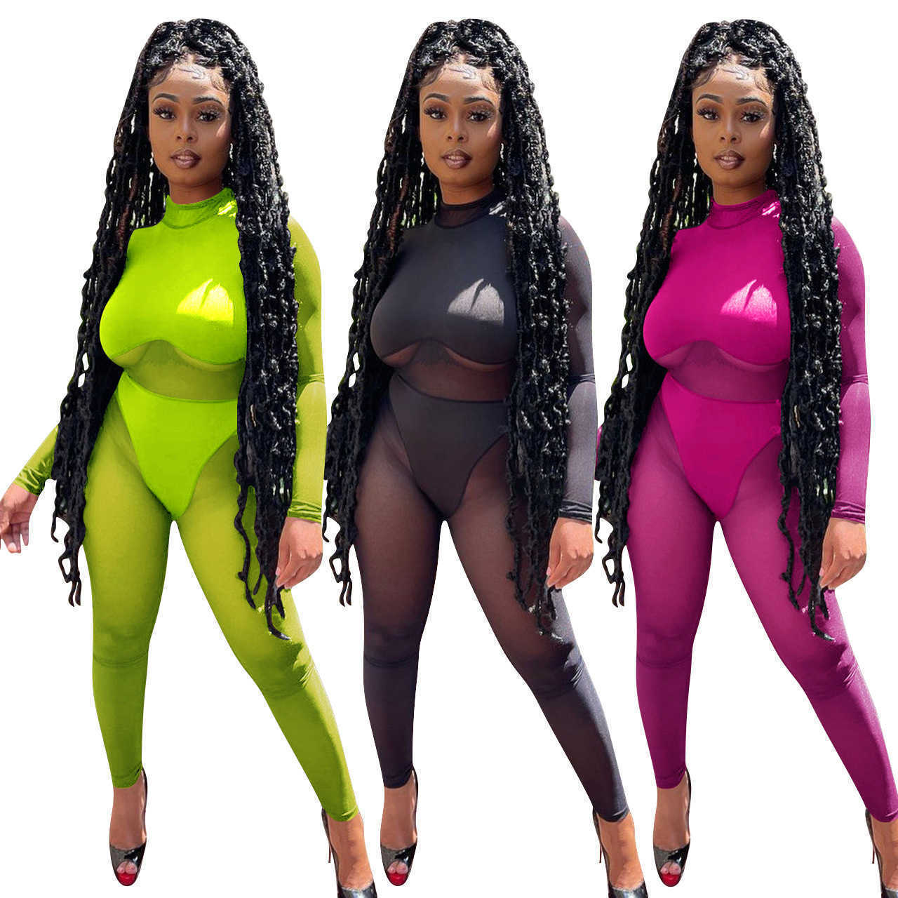 Designers Women black Clothes 2021 fashion sexy mesh splicing Jumpsuit wear clubwear jumpsuits amp rompers, Rose pink
Designers Women black Clothes 2021 fashion sexy mesh splicing Jumpsuit wear clubwear jumpsuits amp rompers, Rose pink