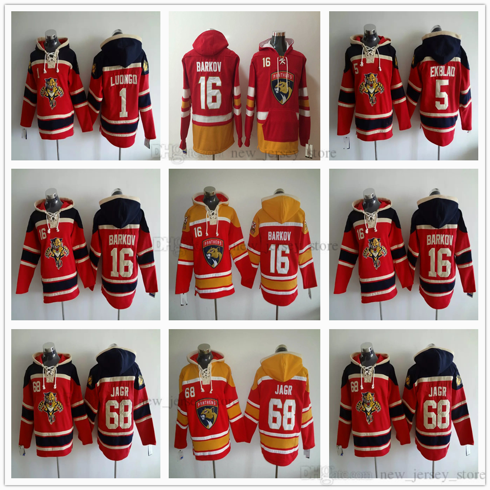 Stitched Hockey Hoodies Jerseys Outdoor Jackets 68 Jaromir Jagr 16 Aleksander Barkov 5 Aaron Ekblad 1 Roberto Luongo Hoodie Red Black Yellow от DHgate WW