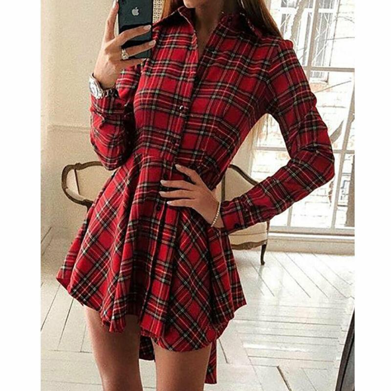 Casual Dresses Fashion Womens Vintage Holiday Autumn Loose Button Plaid Ladies Long Sleeve Summer Beach Mini Swing Sun Dress Tops, As pic
Casual Dresses Fashion Womens Vintage Holiday Autumn Loose Button Plaid Ladies Long Sleeve Summer Beach Mini Swing Sun Dress Tops, As pic