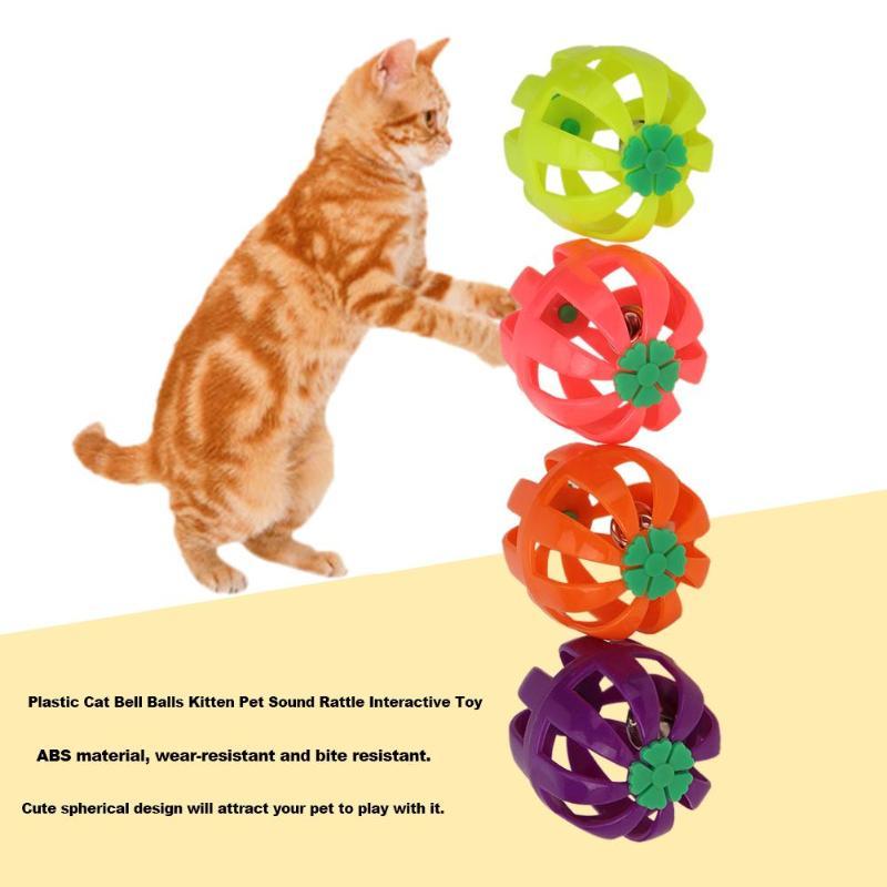 Cat Toys 18 Pcs Colourful Pet Kitten Play Balls With Jingle Lightweight Bell Pounce Chase Rattle Toy For