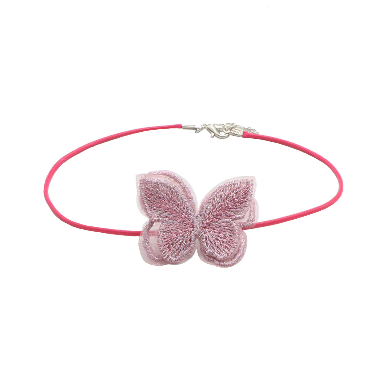New Jewelry Spring and Summer Accessory Super Fault Color Embroidery Butterfly Choker Necklace Short Clavicle Chain Necklace
