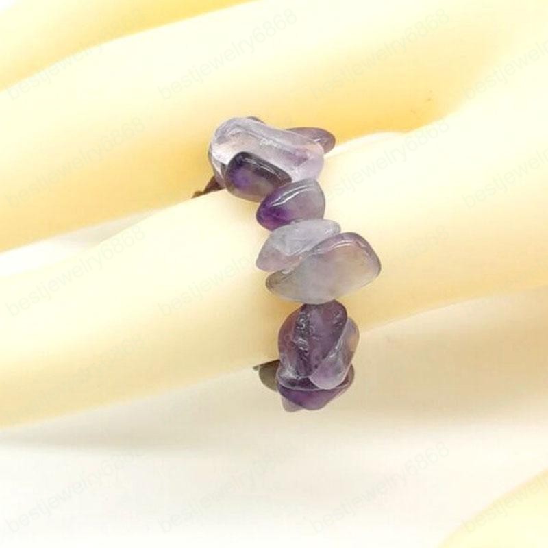 Irregular Natural Crystal Stone Handmade Band Rings For Women Girl Fashion Party Club Decor Punk Jewelry
