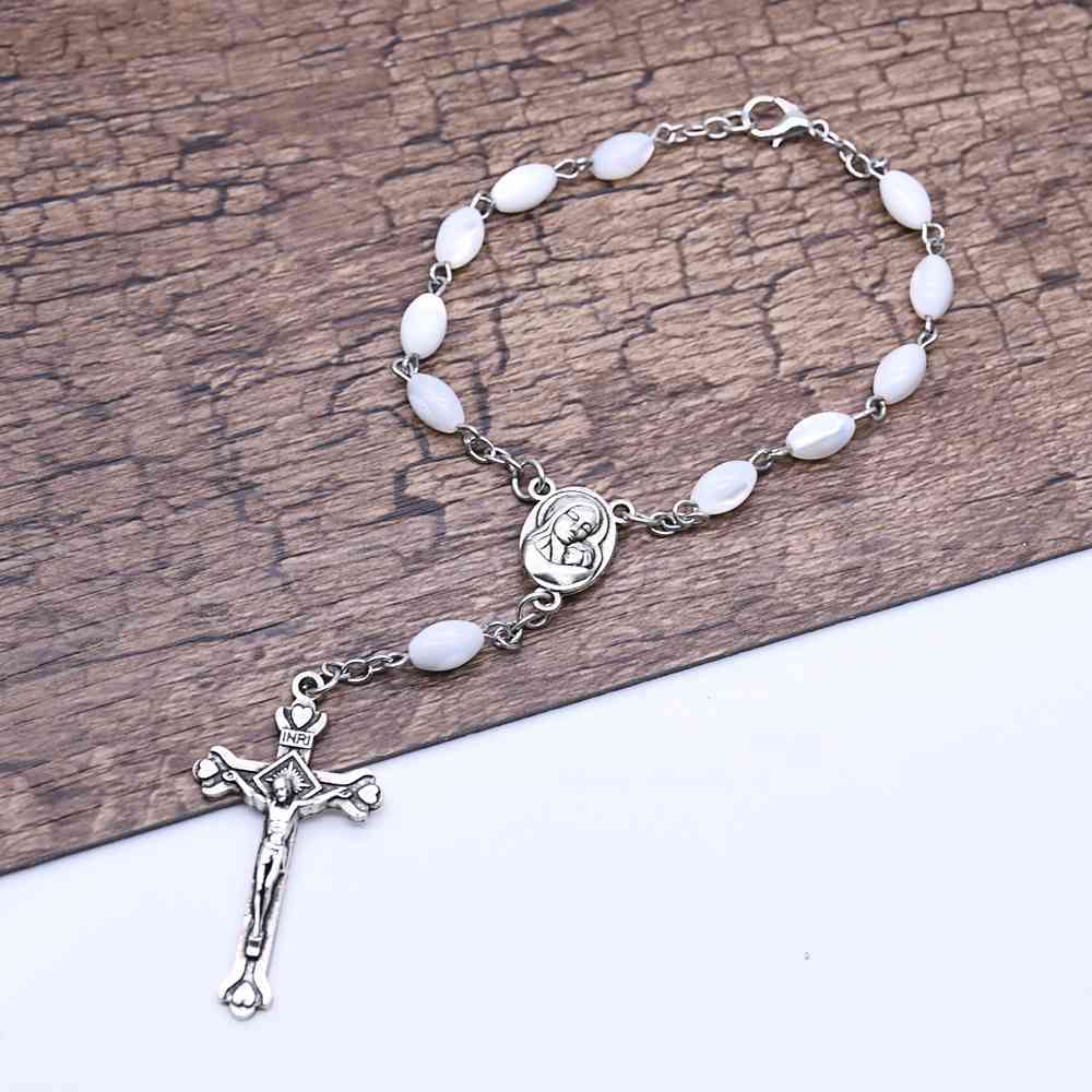 Nacre chapelet Bracelet coquille ovale perles Antique argent catholicisme cadeau perles de prière religieuse
Nacre chapelet Bracelet coquille ovale perles Antique argent catholicisme cadeau perles de prière religieuse