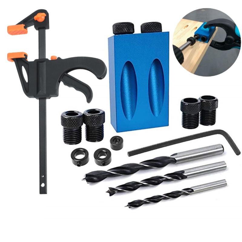 Professional Hand Tool Sets Woodworking Oblique Hole Locator Drill Bits Pocket Jig Kit 15 Degree Angle Guide Set DIY Carpentry 6/8/10m
Professional Hand Tool Sets Woodworking Oblique Hole Locator Drill Bits Pocket Jig Kit 15 Degree Angle Guide Set DIY Carpentry 6/8/10m