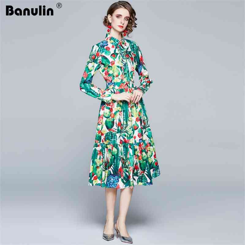 Banulin Autumn Fashion Runway Ruffles Pleated Party Dress Women's Long Sleeve Floral Print Button Elegant Bohemia Midi 210603, Emerald
Banulin Autumn Fashion Runway Ruffles Pleated Party Dress Women's Long Sleeve Floral Print Button Elegant Bohemia Midi 210603, Emerald