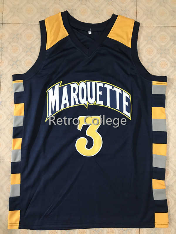 #3 Dwayne Wade College Marquette Golden Eagles Retro throwback basketball jersey Stitched any Number and name, Yellow
#3 Dwayne Wade College Marquette Golden Eagles Retro throwback basketball jersey Stitched any Number and name, Yellow