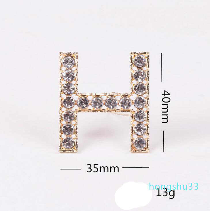 Fashion Letter Brooch Crystal Rhinestone Brooches Pin Alphabet Collar Pins Clothes Accessories For Women Jewelry Gifts
