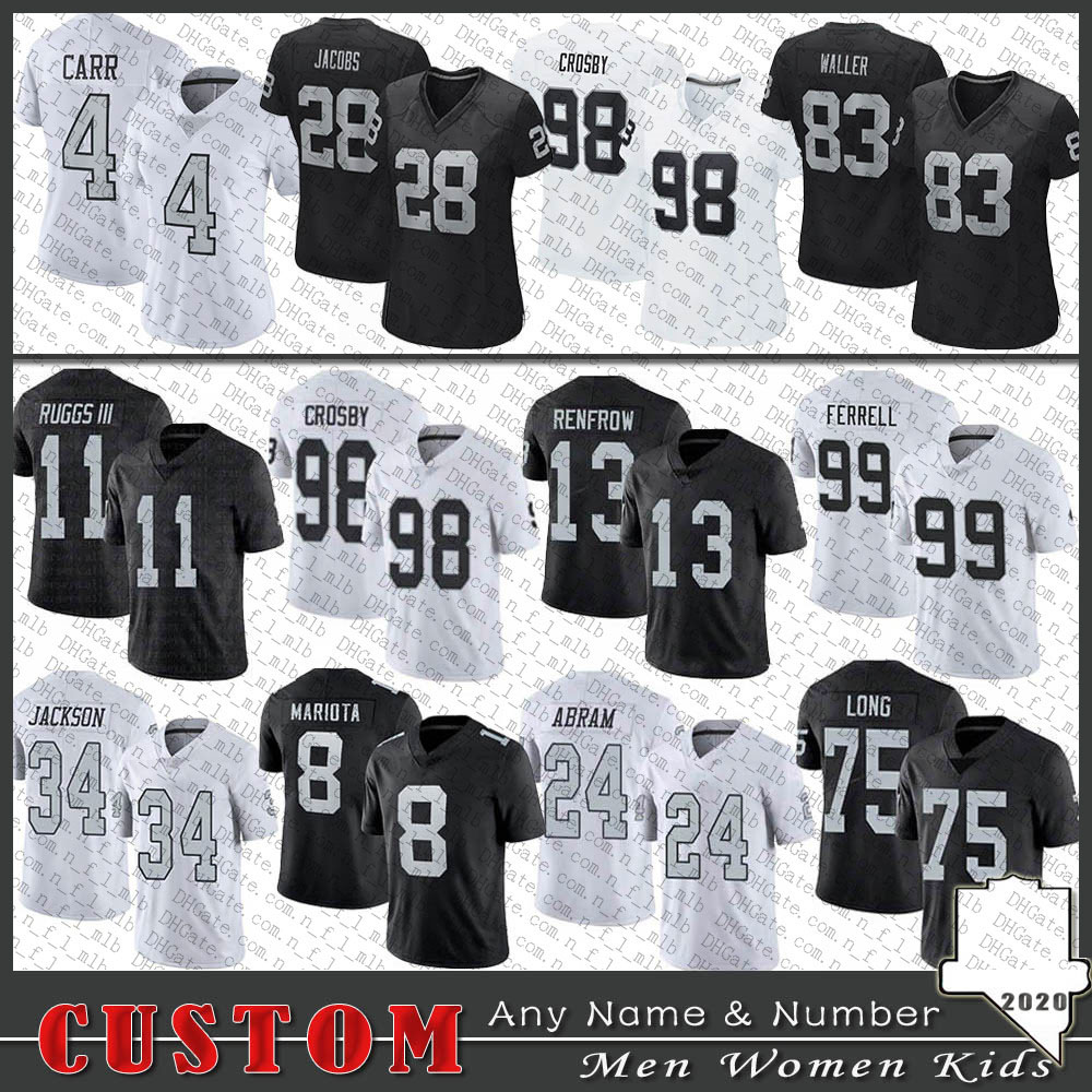 28 Josh Jacobs Las Custom Vegas Football Jersey 83 Darren Waller 4 Derek Carr 11 Henry Ruggs III 98 Maxx Crosby Hunter Renfrow Clelin Ferrell RaiderJohnathan Abram, Shown
28 Josh Jacobs Las Custom Vegas Football Jersey 83 Darren Waller 4 Derek Carr 11 Henry Ruggs III 98 Maxx Crosby Hunter Renfrow Clelin Ferrell RaiderJohnathan Abram, Shown