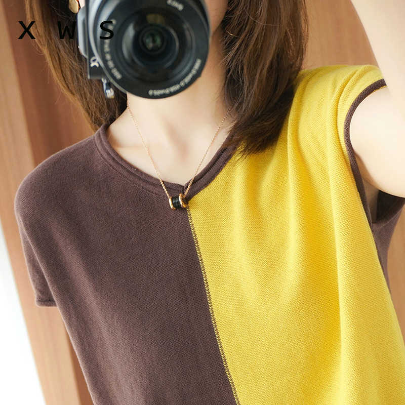 casual summer v-neck knit crop sweater Women short sleeve sexy oversize top jumper girl female basic pull top 210604, Brown
casual summer v-neck knit crop sweater Women short sleeve sexy oversize top jumper girl female basic pull top 210604, Brown