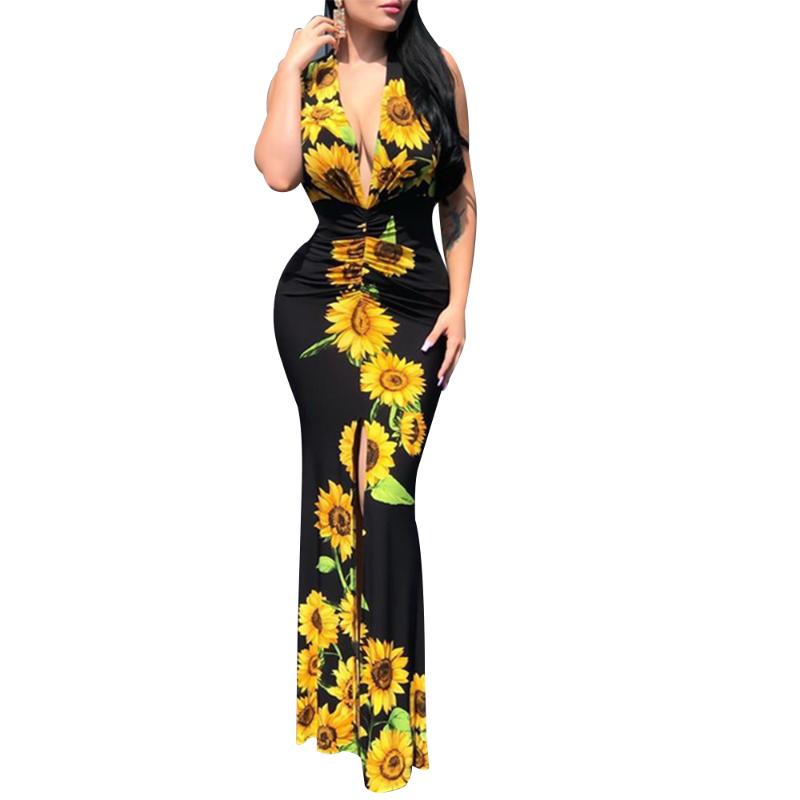 Casual Dresses For Women 2021 Sexy Slit Dress Sunflower Print Bodycon V Neck Sleeveless Summer Fit Flare Party Proms, Black
Casual Dresses For Women 2021 Sexy Slit Dress Sunflower Print Bodycon V Neck Sleeveless Summer Fit Flare Party Proms, Black