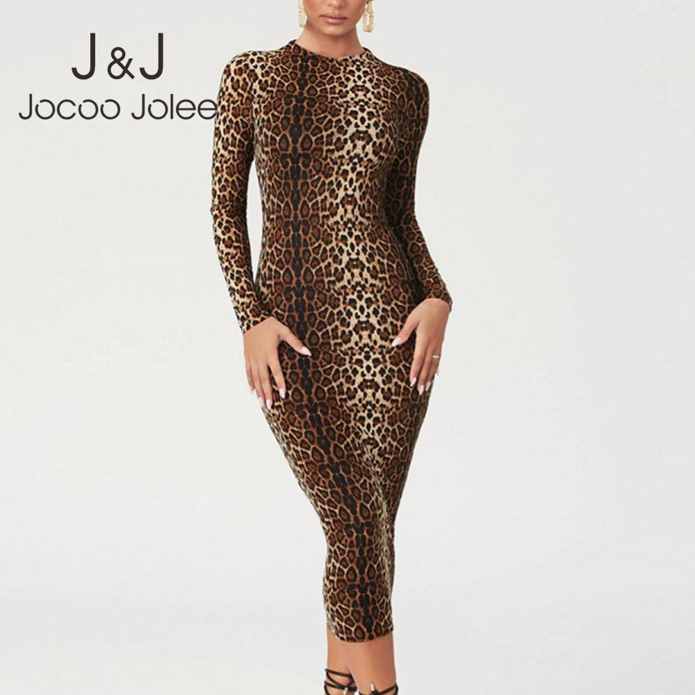Jocoo Jolee Women Autumn Winter Fashion Long Sleeve Leopard Print Bodycon Long Dress Sexy Slim Midi Dresses Streetwear 210518, Picture color
Jocoo Jolee Women Autumn Winter Fashion Long Sleeve Leopard Print Bodycon Long Dress Sexy Slim Midi Dresses Streetwear 210518, Picture color