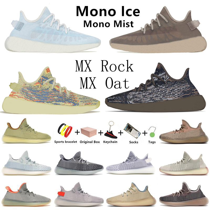 

MX Oat Rock Mono Ice kanye Mist Black Clay men women running shoes Earth Ash Pearl Carbon Zebra Marsh Sand Taupe Bred Tint Cloud White mens trainers sneakers with box, Color#10