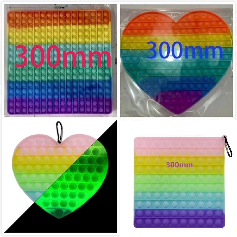 Desktop Fun 30cm Big Size Push Bubble Silicone Reusable Fidget Toys Luminous Children Adult Stress Reliever Squeeze Board Gift
Desktop Fun 30cm Big Size Push Bubble Silicone Reusable Fidget Toys Luminous Children Adult Stress Reliever Squeeze Board Gift