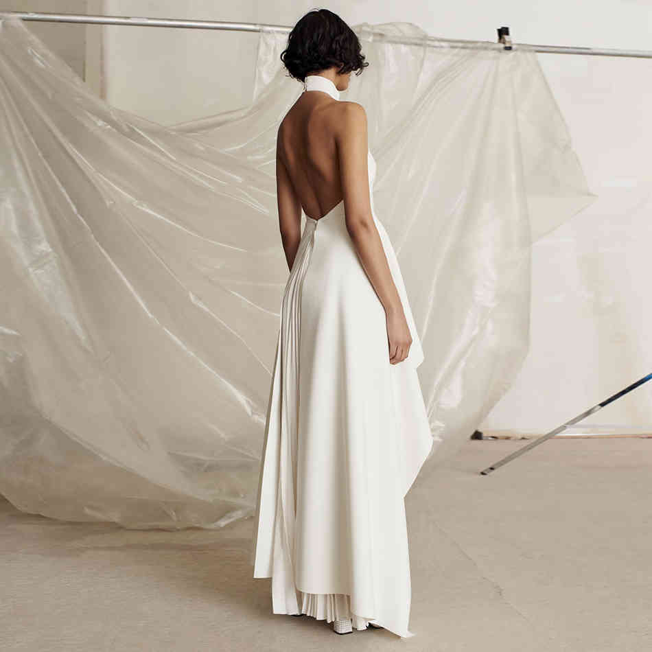 Summer Women White Backless Bandage 2 Two Pieces Sets Sexy Hater Ruffles Club Celebrity Runway Party Casual 210423