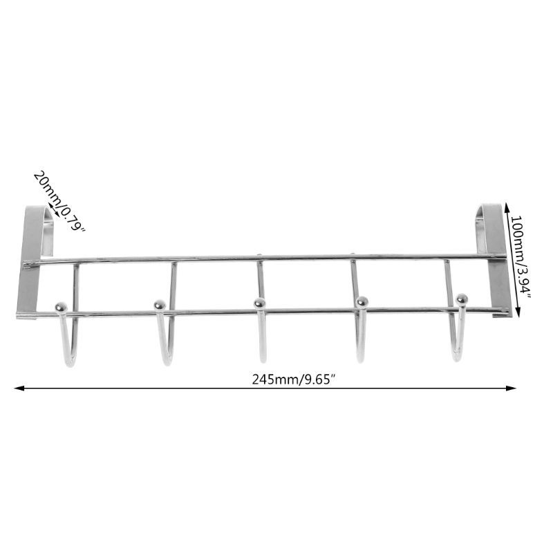 5 Hooks About Door Clothing Hanger Rack Box Door Loop Houder Plank For Home Bathroom Kitchen