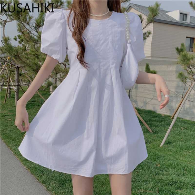 KUSAHIKI Sweet Puff Sleeve Dresses Women Korean Causal O-neck Folds High Waist A-line Vestidos Femme Summer Dress 6H572 210602, White
KUSAHIKI Sweet Puff Sleeve Dresses Women Korean Causal O-neck Folds High Waist A-line Vestidos Femme Summer Dress 6H572 210602, White