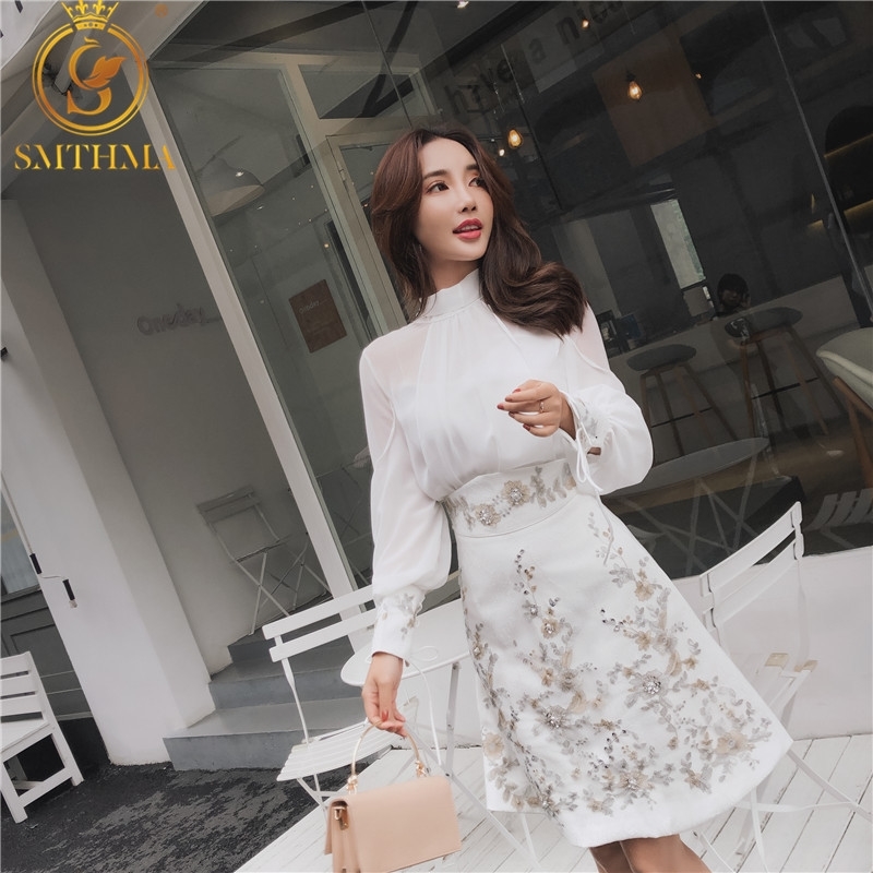 est Fashion Runway Women's Long Sleeve White Blouse+High Waist Embroidery Beading 2 Piece Skirt Set 210520, Photo color
est Fashion Runway Women's Long Sleeve White Blouse+High Waist Embroidery Beading 2 Piece Skirt Set 210520, Photo color