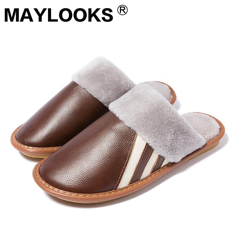 Slippers Men's Winter Leather Indoor Non-slip Hair Warm Comfortable Cotton M-8010, Black
Slippers Men's Winter Leather Indoor Non-slip Hair Warm Comfortable Cotton M-8010, Black