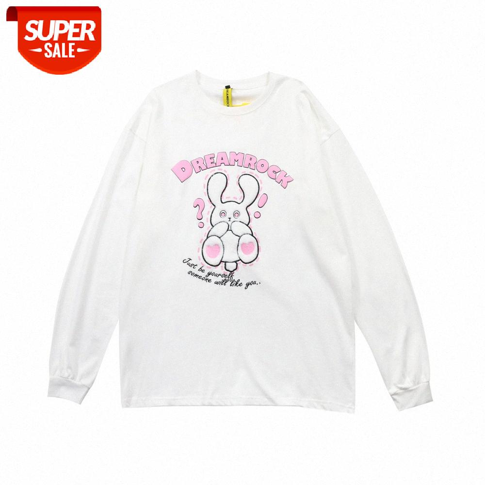 Rabbit flocking printed long-sleeved T-shirt men's bf lazy style loose round neck top couple compassionate #Qc0p, White;black
Rabbit flocking printed long-sleeved T-shirt men's bf lazy style loose round neck top couple compassionate #Qc0p, White;black