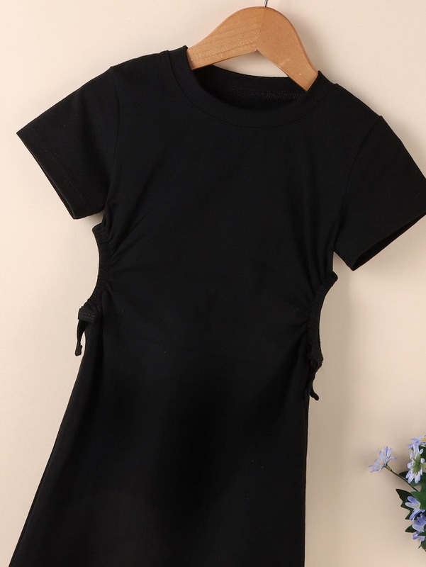 Toddler Girls Cut Out Tie Side Tee Dress SHE