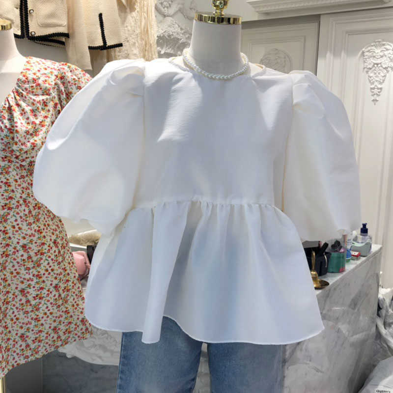 Spring and Summer Korean Fashion Casual Loose Blouse Cute Simple Elegant Retro Sweet Short Shirt 210615, Black
Spring and Summer Korean Fashion Casual Loose Blouse Cute Simple Elegant Retro Sweet Short Shirt 210615, Black