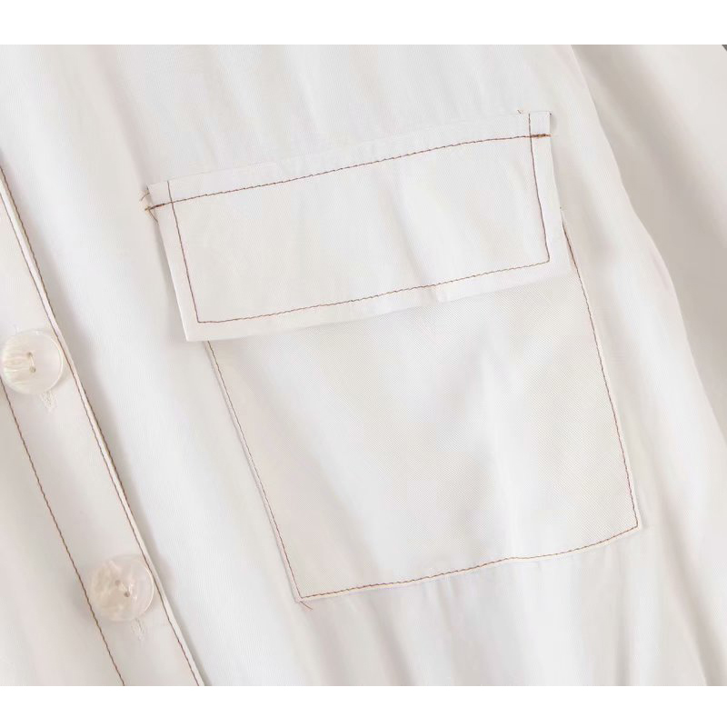 Summer Fashion Wild Harajuku Women's Shirt Lapel Single-breasted Tooling Loose Line Simple Personality Chic Female Top 210507