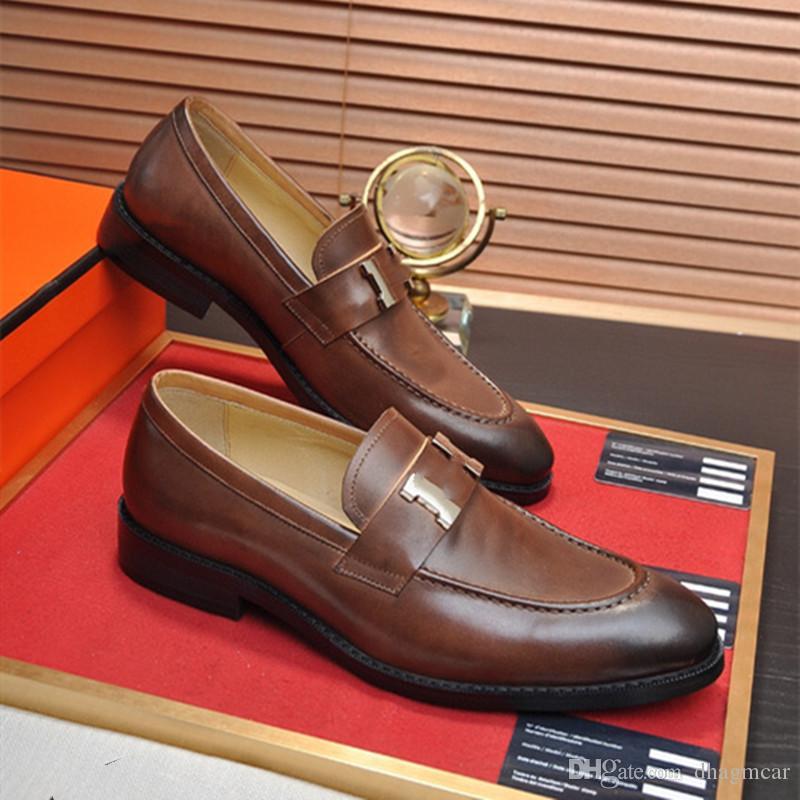 Mens High Quality Formal Dress Shoes For Gentle Designers Men Black Genuine Lea…