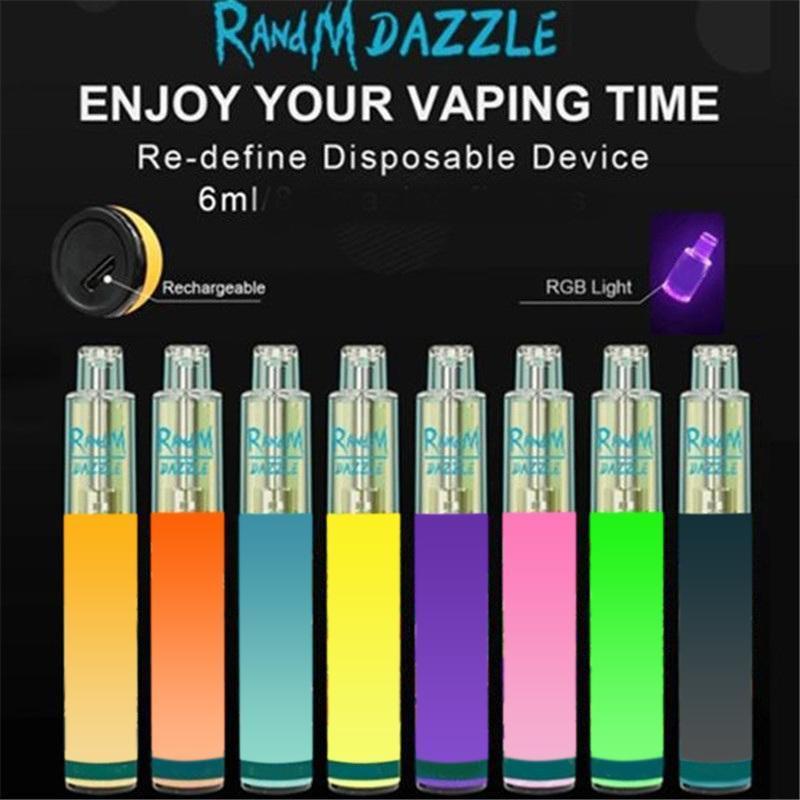 Authentic RandM Dazzle Disposable Cigarette Pod Device Kit Recharge 650mAh Battery 2000 Puffs Prefilled 6ml Cartridge Vape Pen With RGB Light Vs Plus XXL
Authentic RandM Dazzle Disposable Cigarette Pod Device Kit Recharge 650mAh Battery 2000 Puffs Prefilled 6ml Cartridge Vape Pen With RGB Light Vs Plus XXL