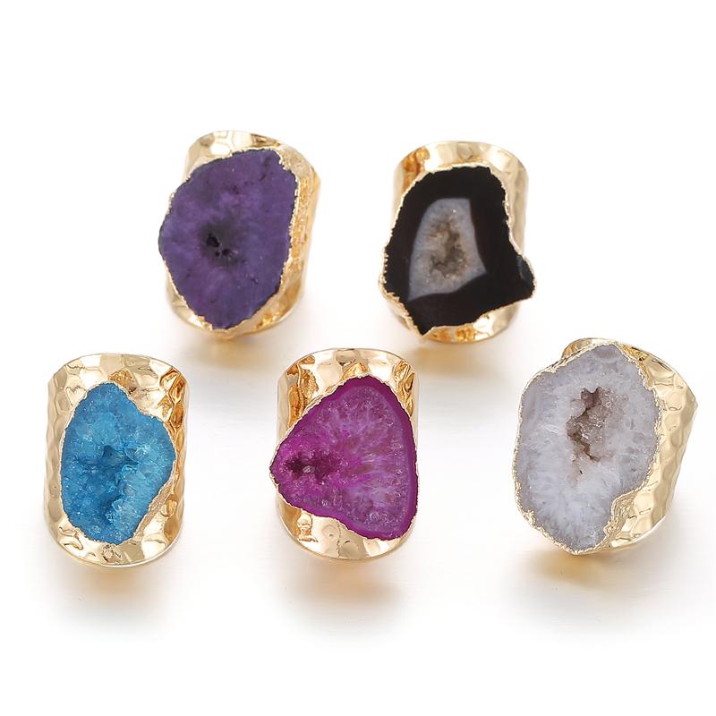 Cluster Rings Irregular Geode Genuine Stone Hole Open Ring For Women Purple Crystal Adjustable 1pcs Random, Golden;silver
Cluster Rings Irregular Geode Genuine Stone Hole Open Ring For Women Purple Crystal Adjustable 1pcs Random, Golden;silver