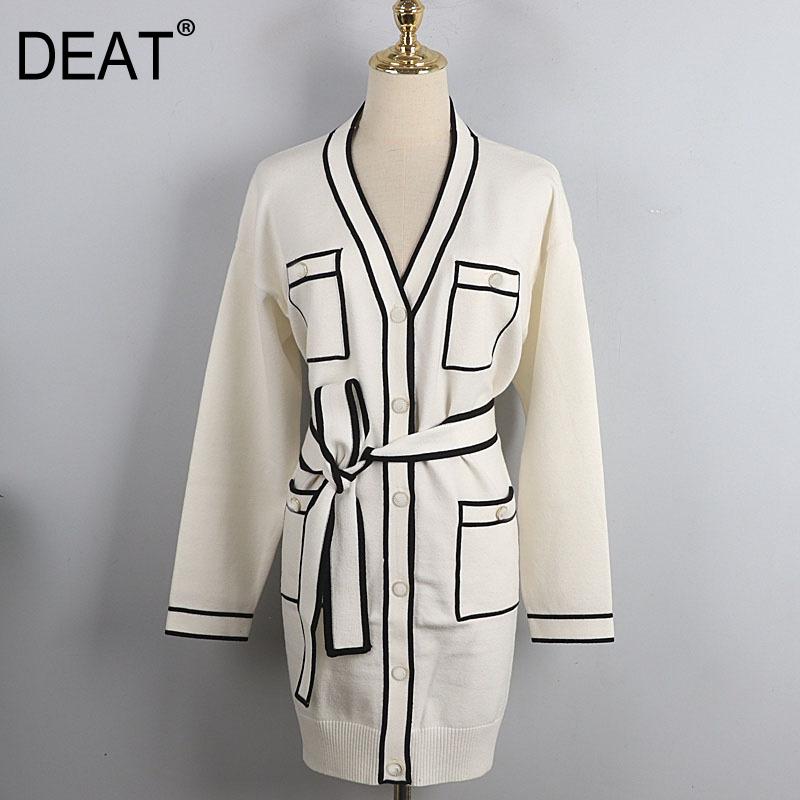 Women' Knits & Tees DEAT 2021 Autumn And Winter Fashion Casual V-neck Full Sleeves Contrast Colors Waist Belt Pocket Single Breasted Cardig, Cardigan vks black
Women' Knits & Tees DEAT 2021 Autumn And Winter Fashion Casual V-neck Full Sleeves Contrast Colors Waist Belt Pocket Single Breasted Cardig, Cardigan vks black