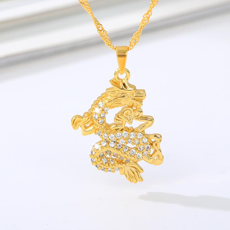 Luxury Zircon Dragon Pendant Necklaces For Men Women Gold Stainless Steel Necklace Iced Out Tennis Chain Hip Hop Jewelry Chains
Luxury Zircon Dragon Pendant Necklaces For Men Women Gold Stainless Steel Necklace Iced Out Tennis Chain Hip Hop Jewelry Chains