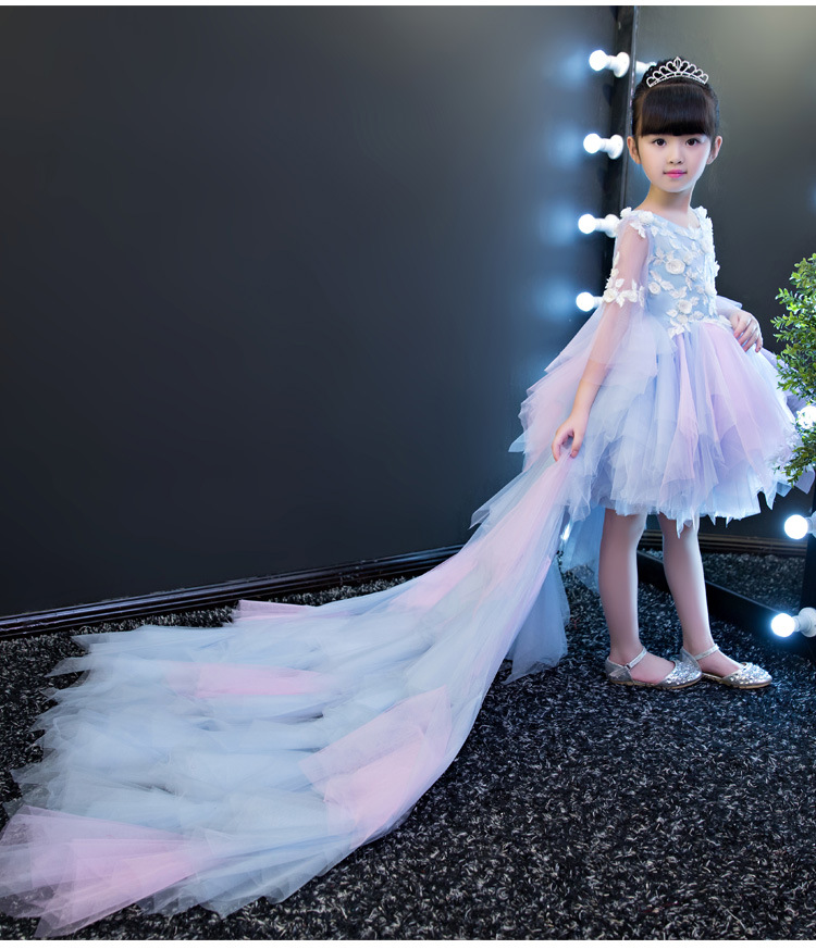 Baby First Holy Communion Dresses Long Trailing Girls Dress Child Mermaid Pageant Ball Gown for Wedding Birthday Evening Prom Party Gowns