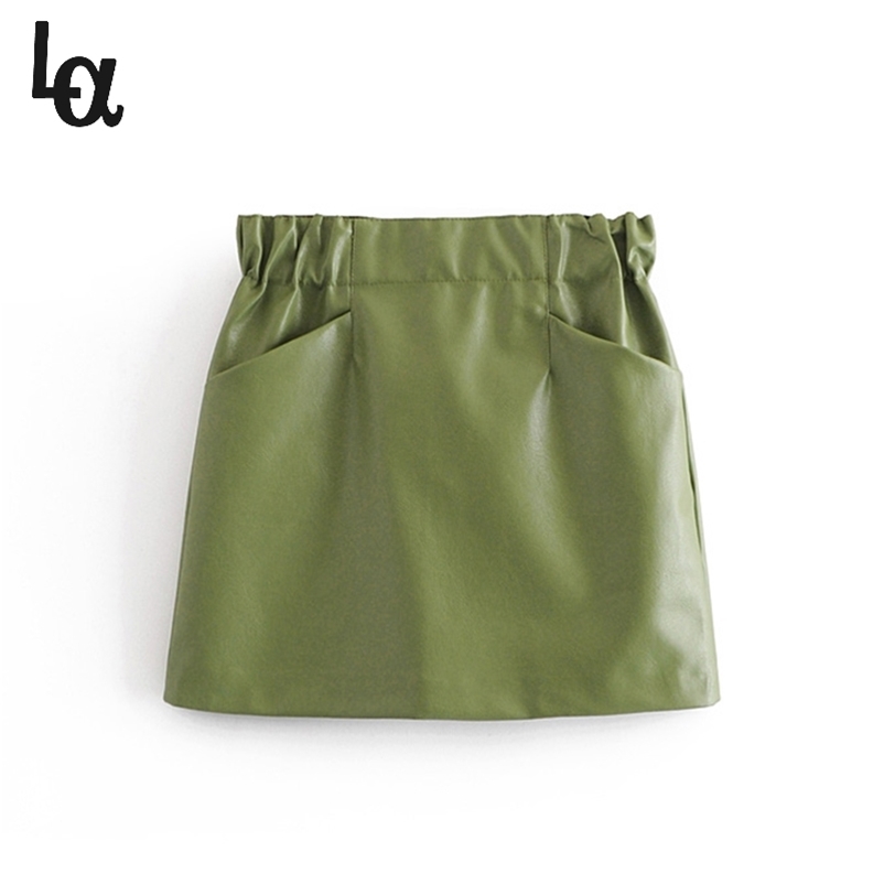 Summer Stylish Pockets Faux PU Leather Mini Skirts Elastic Waist Streetwear Short Skirt Casual Faldas Mujer 210519, Green
Summer Stylish Pockets Faux PU Leather Mini Skirts Elastic Waist Streetwear Short Skirt Casual Faldas Mujer 210519, Green