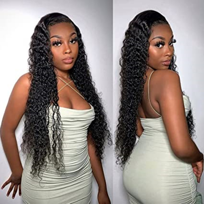 HD Curly Lace Front Wigs Human Hair,13X4 Deep Curly brazilian remy Transparent Curl 360 full Frontal Wig for Women 130%density