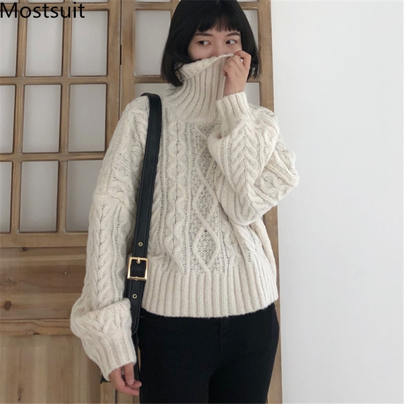 Twisted Knitted Turtleneck Sweater Pullover Women Long Sleeve Casual Korean Loose Fashion Solid Basic Tops Sweaters 210518, Red
Twisted Knitted Turtleneck Sweater Pullover Women Long Sleeve Casual Korean Loose Fashion Solid Basic Tops Sweaters 210518, Red