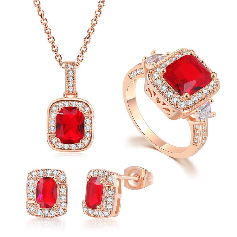 Earrings & Necklace Luxury Wedding Jewelry Sets For Women Red Crystal Rose Gold Marriage Ring Bride Accessories Gift Drop, Silver
Earrings & Necklace Luxury Wedding Jewelry Sets For Women Red Crystal Rose Gold Marriage Ring Bride Accessories Gift Drop, Silver