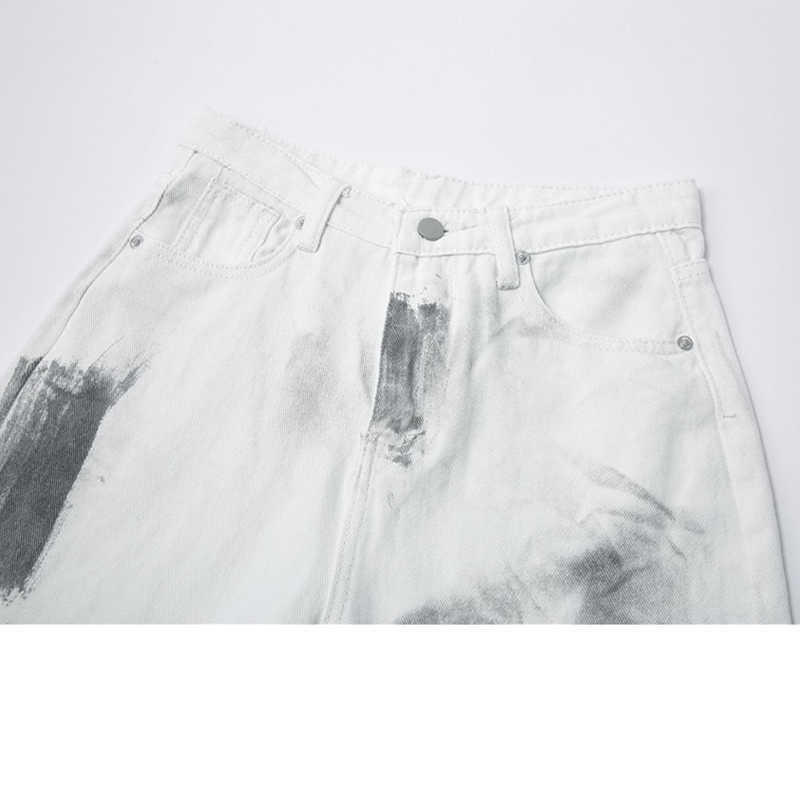 High Waist Women's Jeans Summer Harajuku Tie Dye Print Loose Fashion Wide Leg Long Pants Straight Baggy Denim Trouser 210922