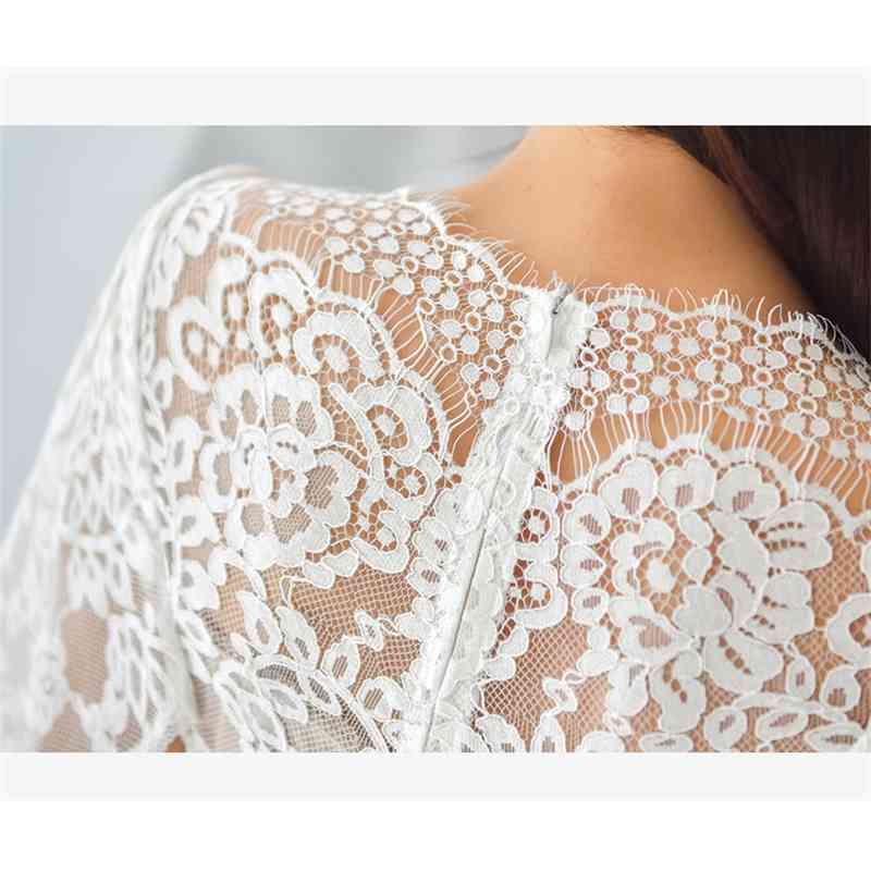 Arrival Women Sexy Lace Dress Fashion Summer Party es V-Neck Flare Sleeve Casual Slim Korea Vestidos 210520
