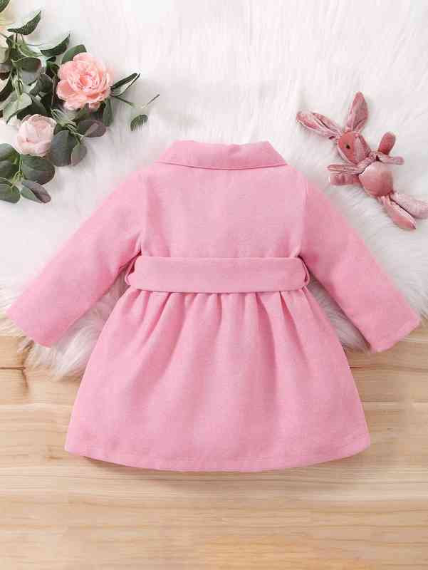 Baby Button Front Belted Corduroy Coat SHE