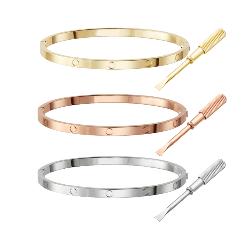 Men Women Love Bracelet Luxury Bangle Top Quality Titanium Steel Screw Screwdriver Bracelets Gold Silver Rose Nail Designer Jewelry with Original Box Ladies Gift
Men Women Love Bracelet Luxury Bangle Top Quality Titanium Steel Screw Screwdriver Bracelets Gold Silver Rose Nail Designer Jewelry with Original Box Ladies Gift