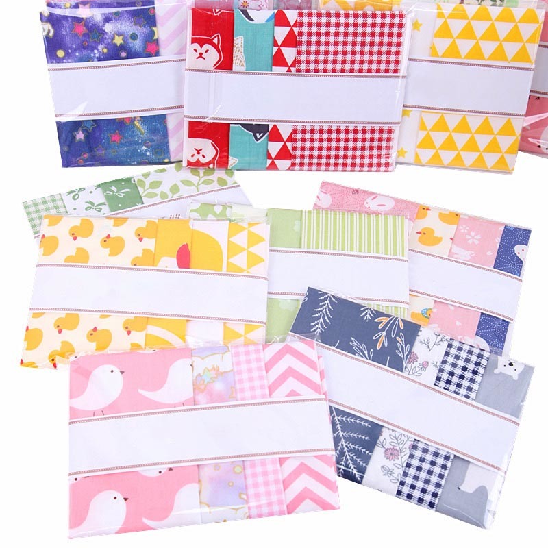 4Sheets Mixed Color Home Supplies Cloth Material Patchwork Sewing Cotton Gift Accessories DIY Handmade Floral Print 20x25CM
