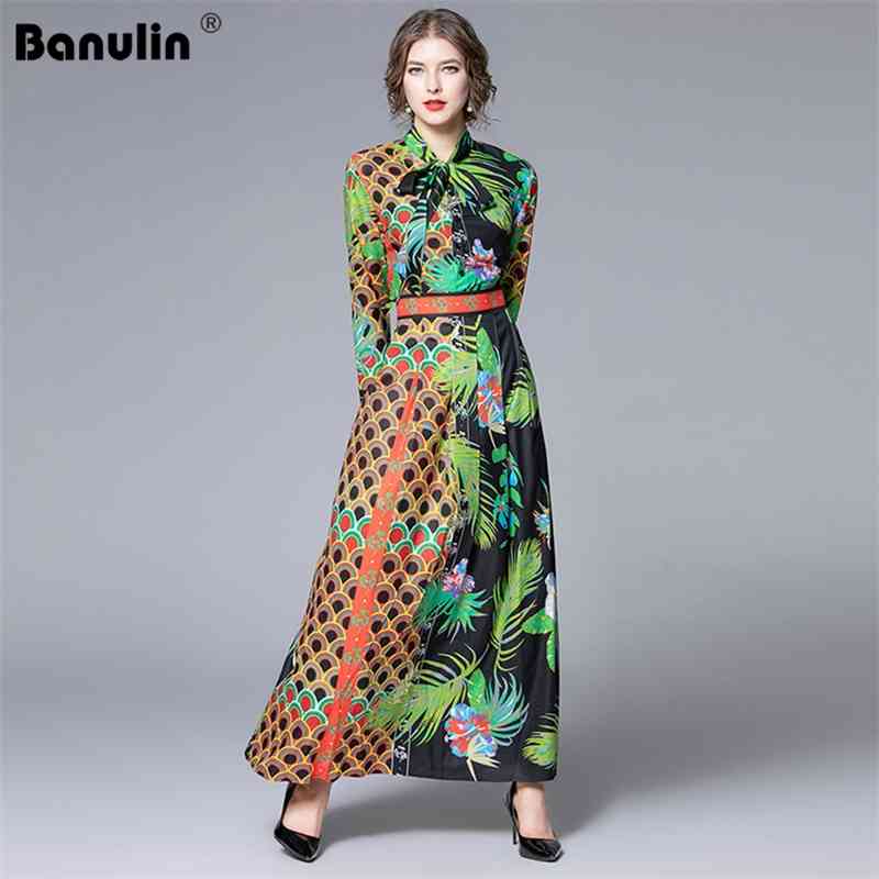 Banulin Runway Designer Autumn Bow Neck Dresses Women Long Sleeve Robe Print Beach Holiday Maxi Vestdios 210603, The picture color
Banulin Runway Designer Autumn Bow Neck Dresses Women Long Sleeve Robe Print Beach Holiday Maxi Vestdios 210603, The picture color