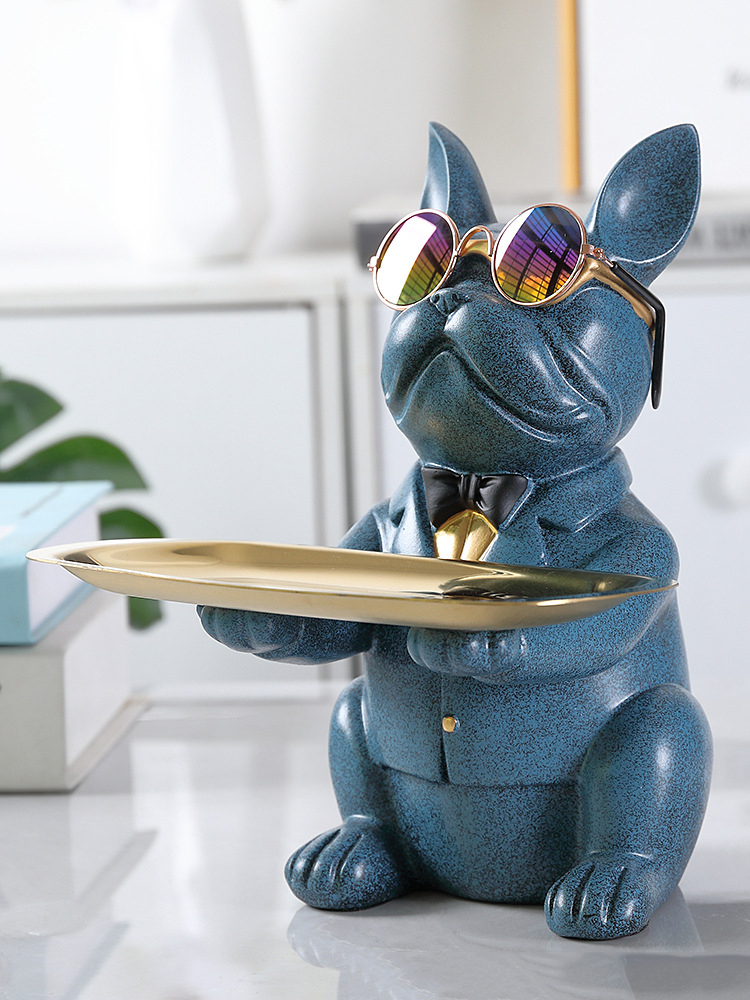 Bulldog figurines Storage Entrance Door Key Candy Tray Nordic Light Luxury Personality Home Decoration
Bulldog figurines Storage Entrance Door Key Candy Tray Nordic Light Luxury Personality Home Decoration