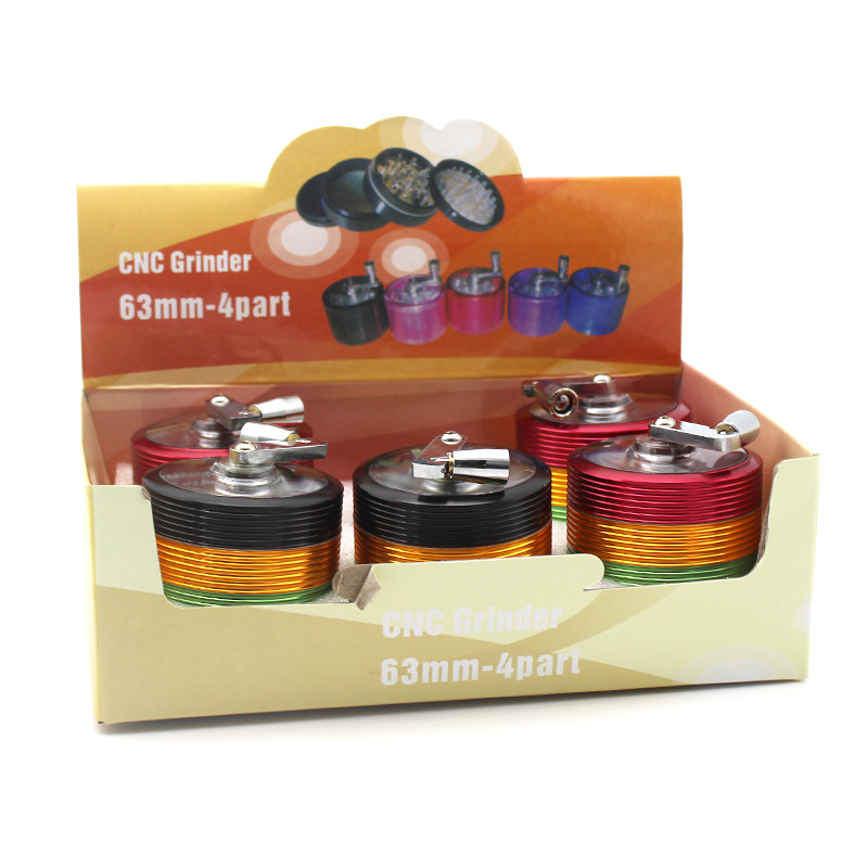 Newest style metal Aluminium Alloy smoking Grinders Herb Grinder Crusher Hand Crank tobacco Cracker 63mm 4 layers
Newest style metal Aluminium Alloy smoking Grinders Herb Grinder Crusher Hand Crank tobacco Cracker 63mm 4 layers