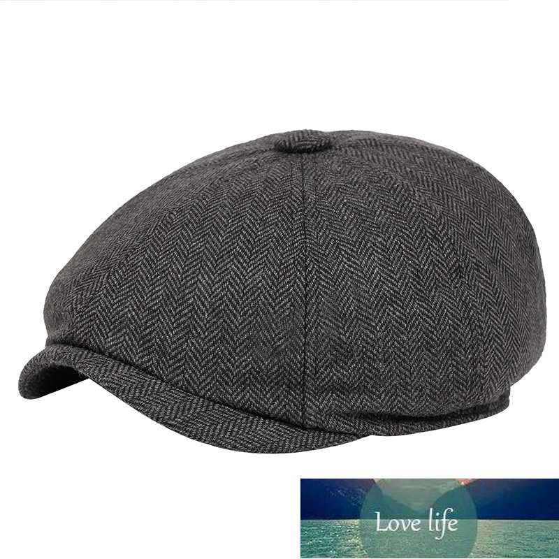 Men Tweed Newsboy Hat Beret Herringbone Gatsby Hats Street Caps Peaked Octagonal Brim Caps Winter Spring Vintage British Berets Factory price expert d